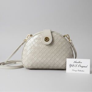 Vintage Another Y&S Original Cream Woven Shell Handbag | Crossbody Evening Bag
